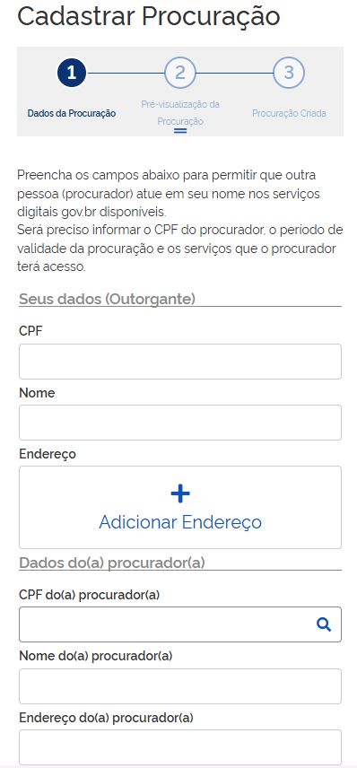 cadastrar procuração eletrônica