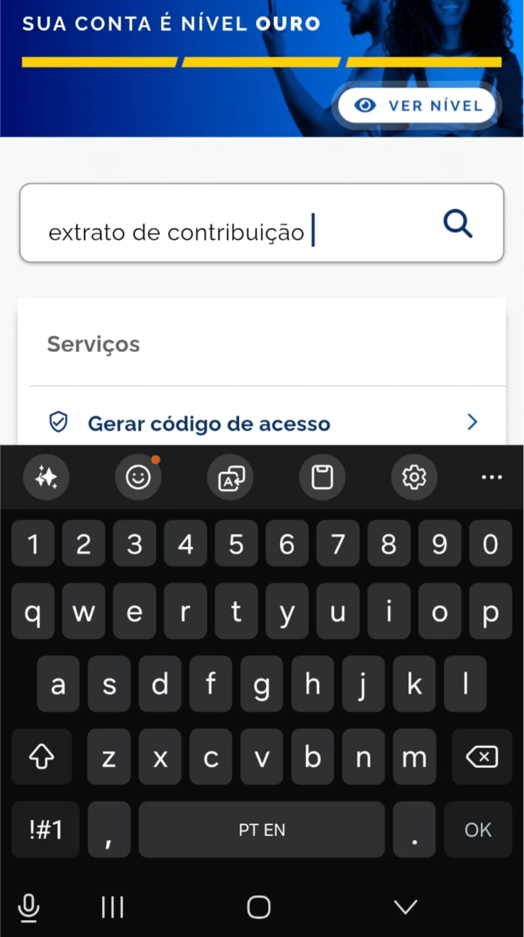 Tela de entrada do Meu INSS com o botão Entrar com gov.br