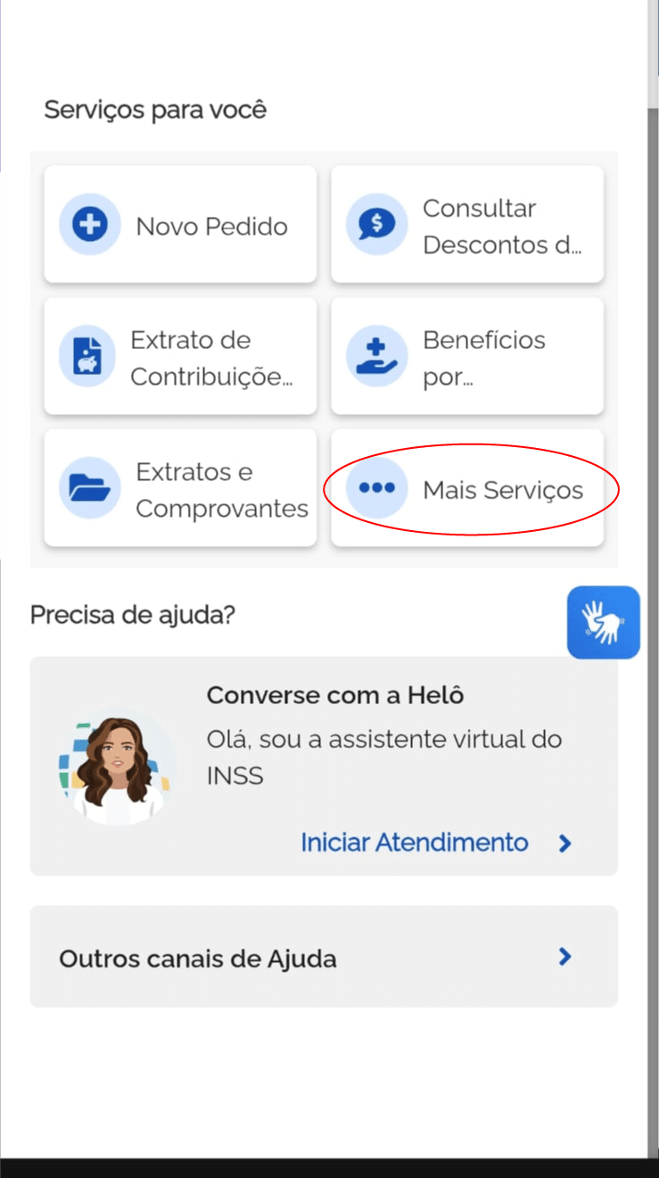 Tela Consultar Pedidos do Meu INSS com o status do requerimento
