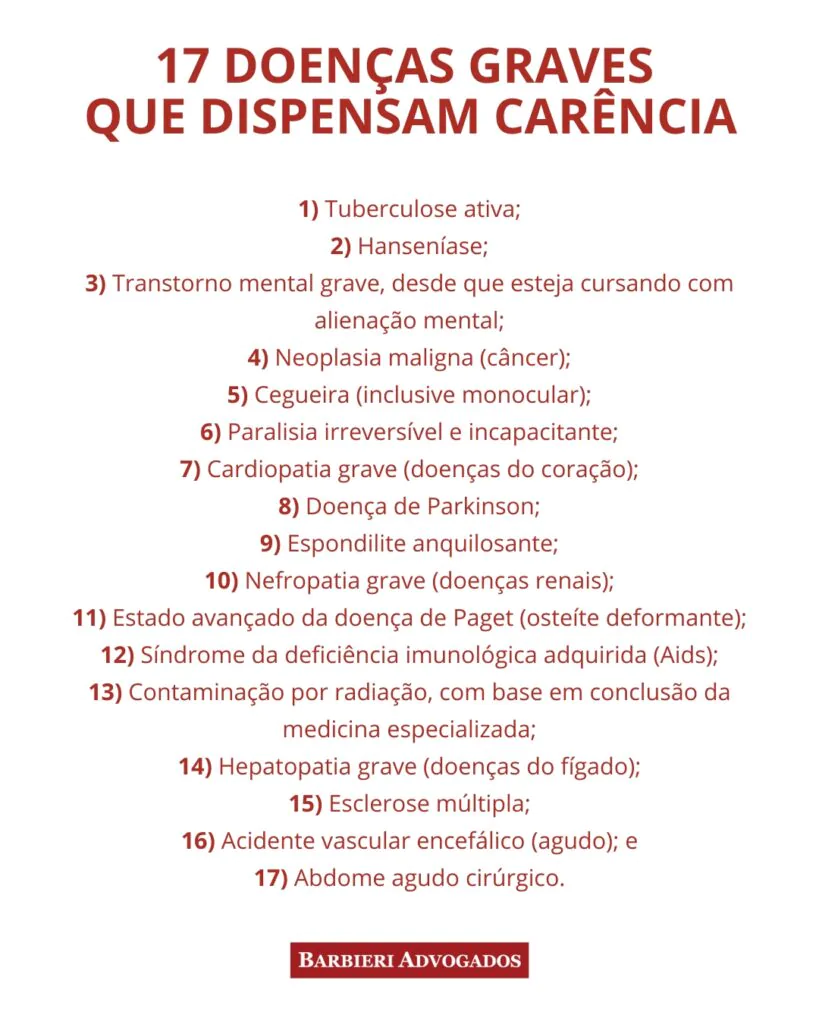 17 doenças graves que dispensam carência