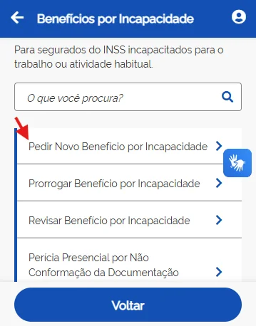 Pedir novo benefício por incapacidade Meu INSS