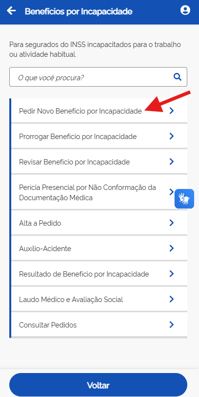 Pedir novo benefício por incapacidade no Meu INSS